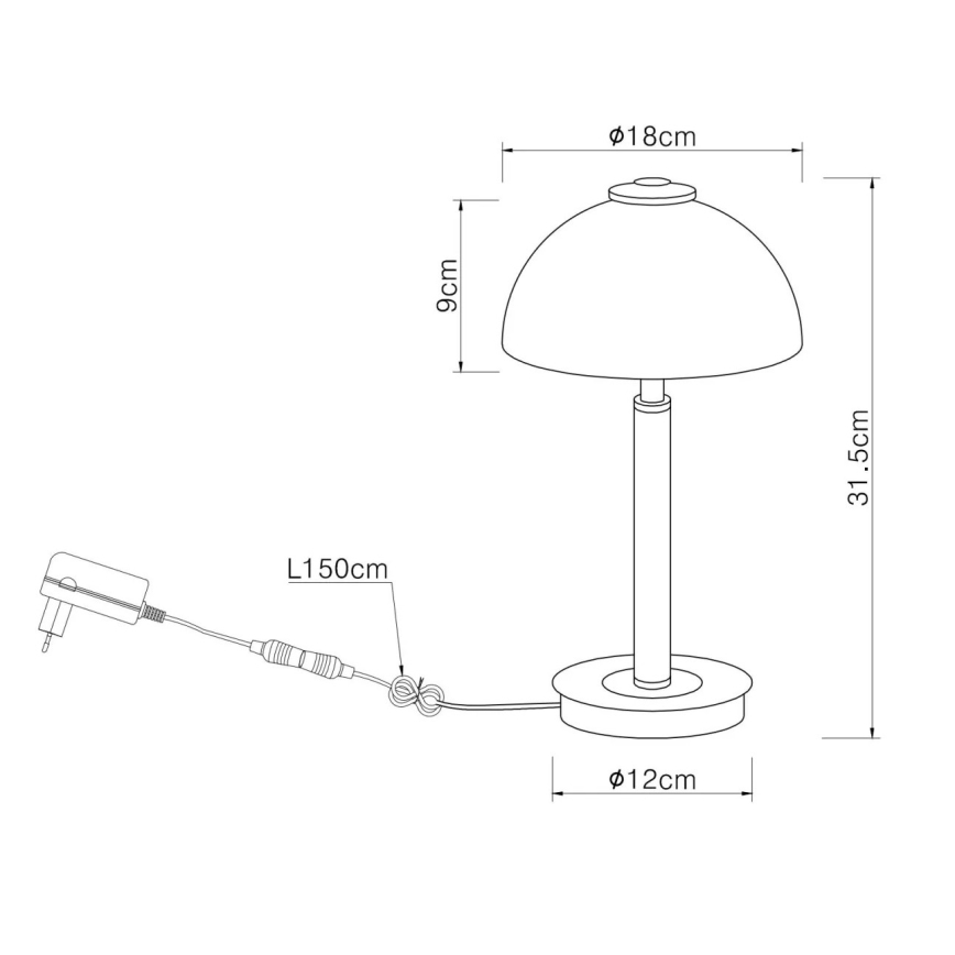 Globo - Dæmpbar LED-bordlampe med touch-funktion LED/7W/230V 3000K mat krom