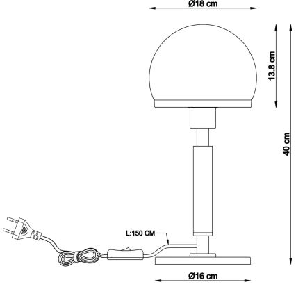Globo - Bordlampe 1xE27/40W/230V guldfarvet