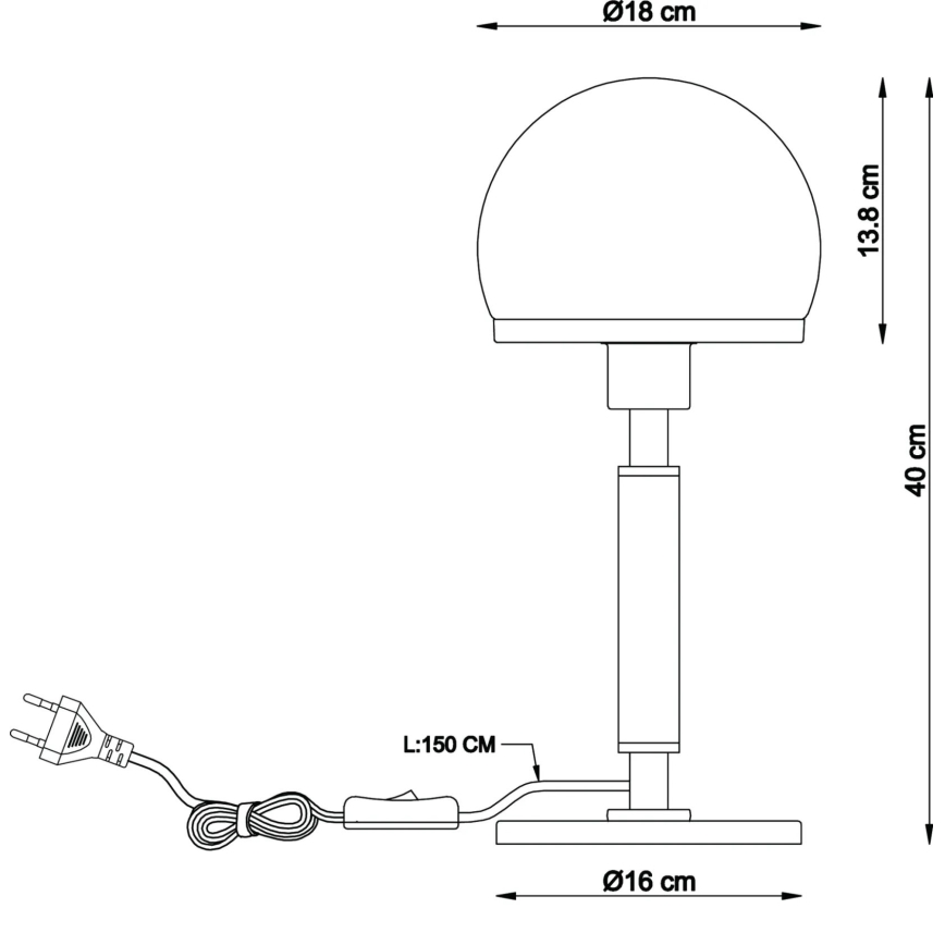 Globo - Bordlampe 1xE27/40W/230V guldfarvet