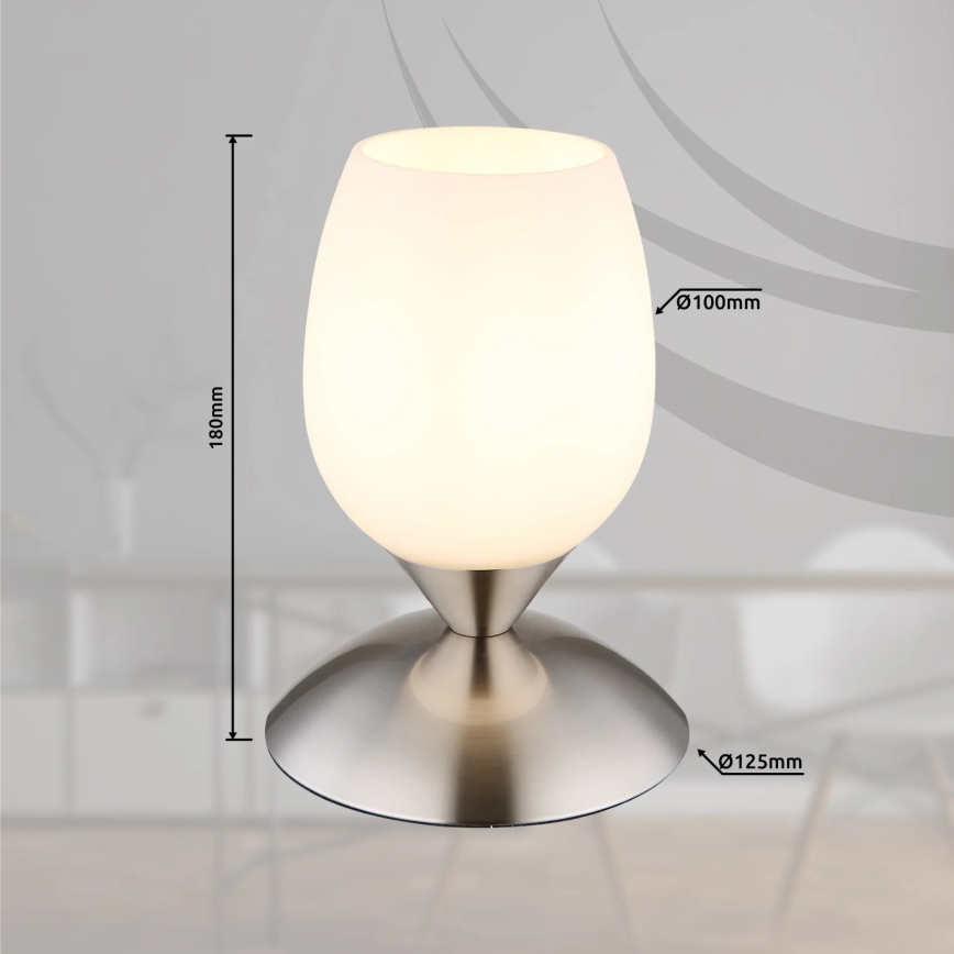 Globo - Bordlampe m. touch-funktion 1xE14/25W/230V mat krom