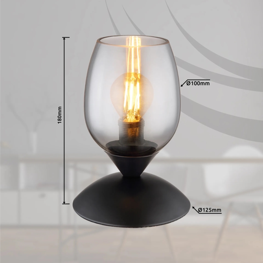 Globo - Bordlampe m. touch-funktion 1xE14/25W/230V sort