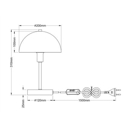 Globo - Bordlampe 1xE14/40W/230V hvid