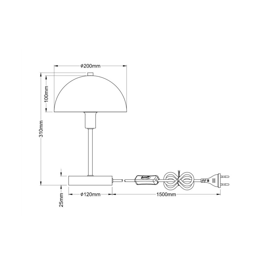Globo - Bordlampe 1xE14/40W/230V hvid