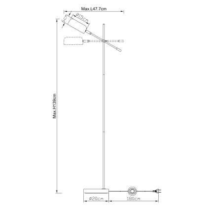 Globo - Gulvlampe 4/25W/230V