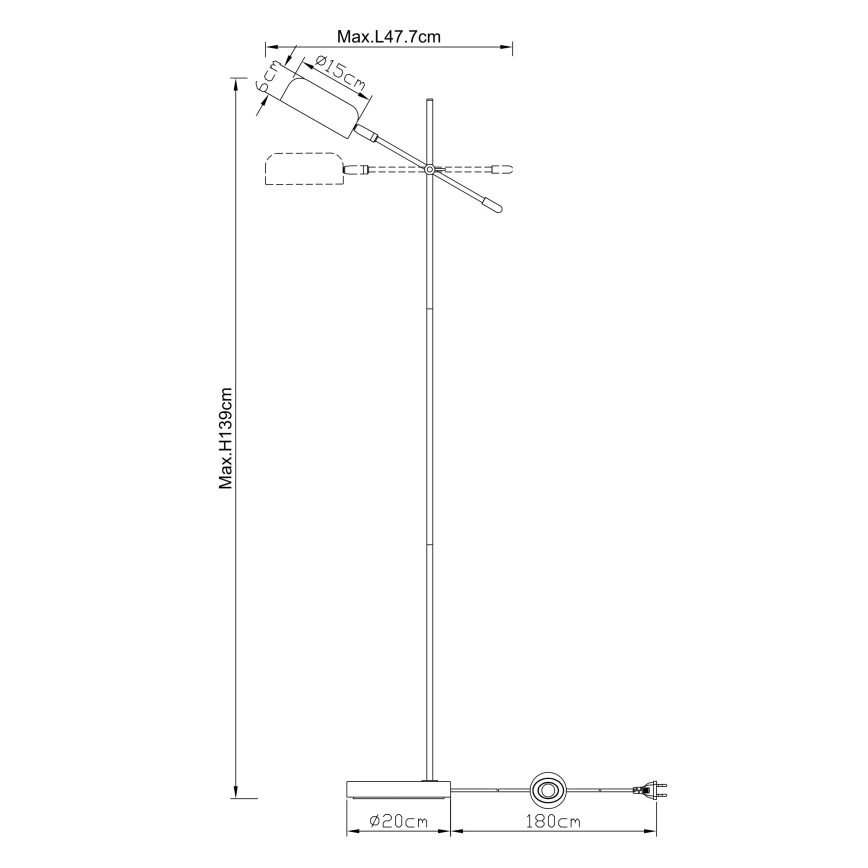 Globo - Gulvlampe 4/25W/230V