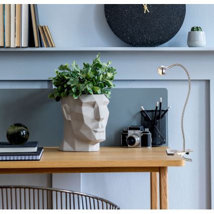 Globo - LED fleksibel lampe med klemme LED/3W/230V mat krom