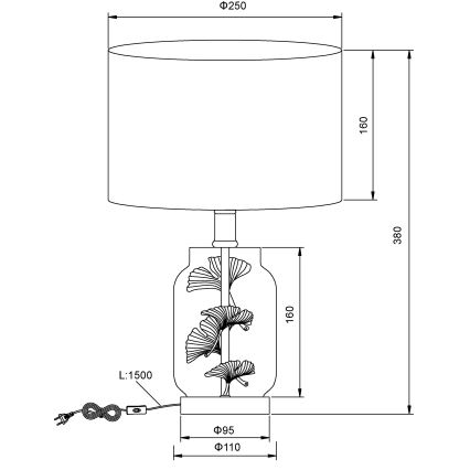 Globo - Bordlampe 1xE27/40W/230V hvid