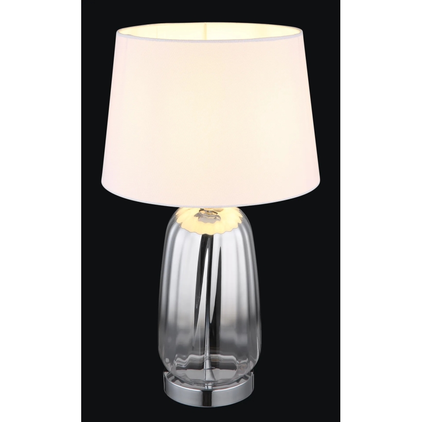 Globo - Bordlampe 1xE27/40W/230V hvid/sølv