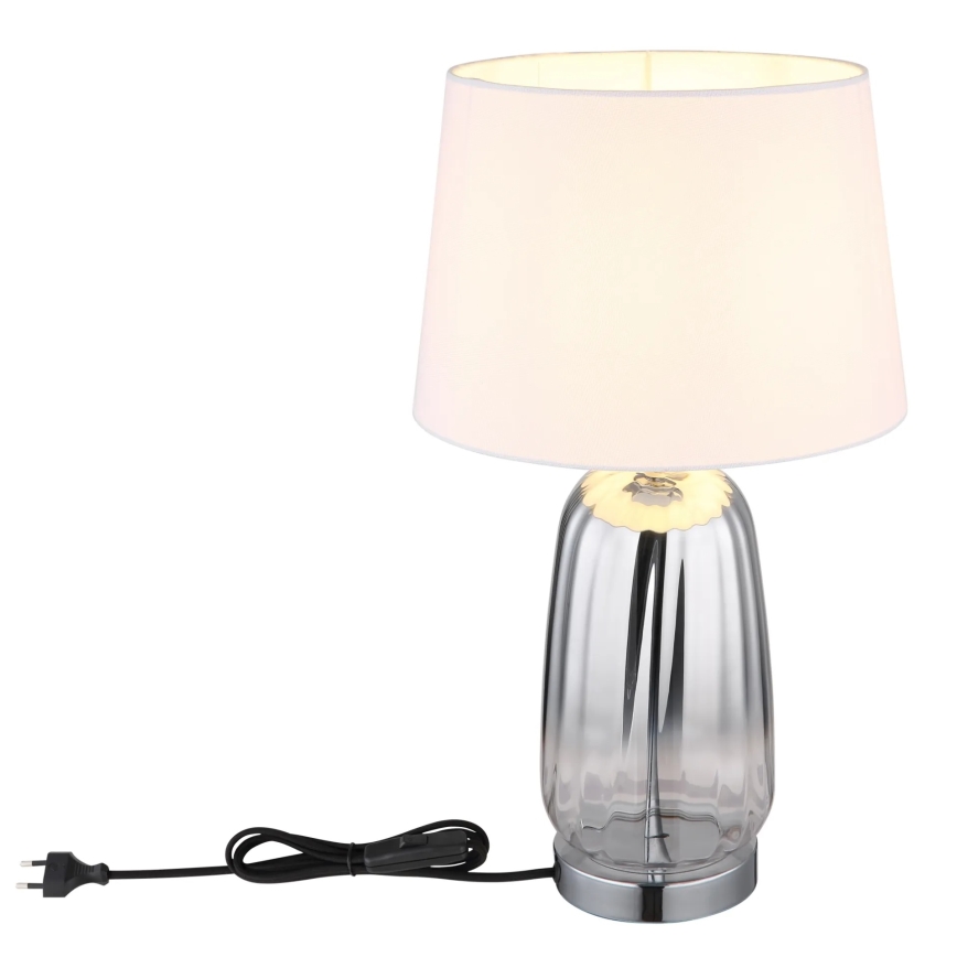 Globo - Bordlampe 1xE27/40W/230V hvid/sølv