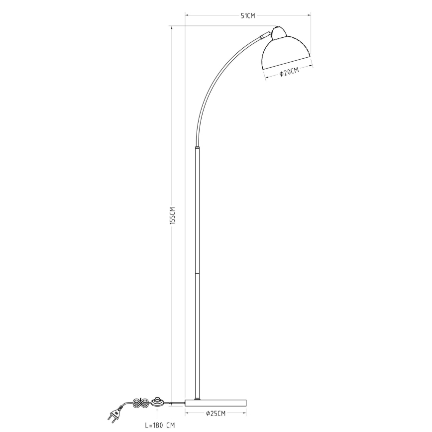 Globo - Gulvlampe 1xE27/40W/230V