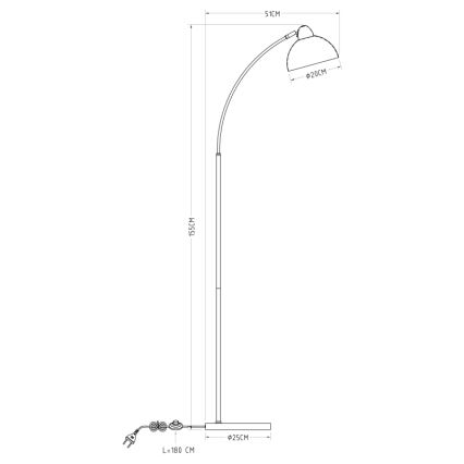 Globo - Gulvlampe 1xE27/40W/230V