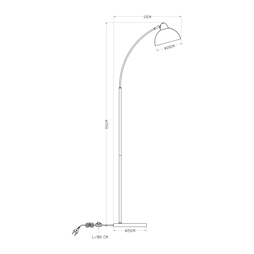 Globo - Gulvlampe 1xE27/40W/230V