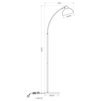 Globo - Gulvlampe 1xE27/40W/230V