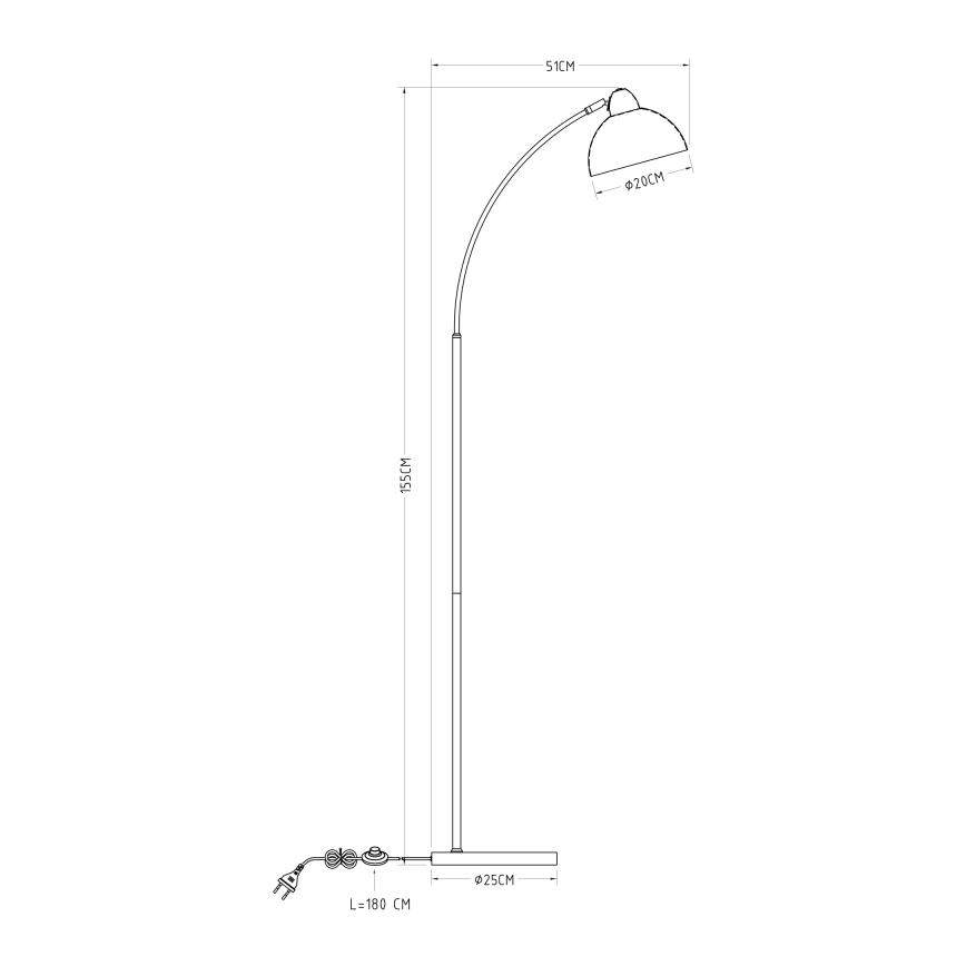 Globo - Gulvlampe 1xE27/40W/230V