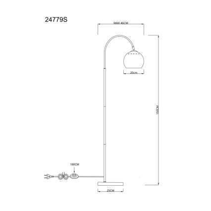 Globo - Gulvlampe 1xE27/60W/230V beige