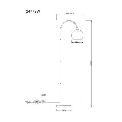 Globo - Gulvlampe 1xE27/60W/230V hvid