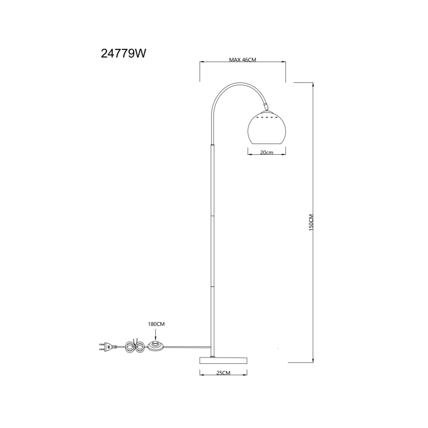 Globo - Gulvlampe 1xE27/60W/230V hvid