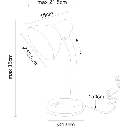 Globo - Bordlampe 1xE27/40W/230V sort