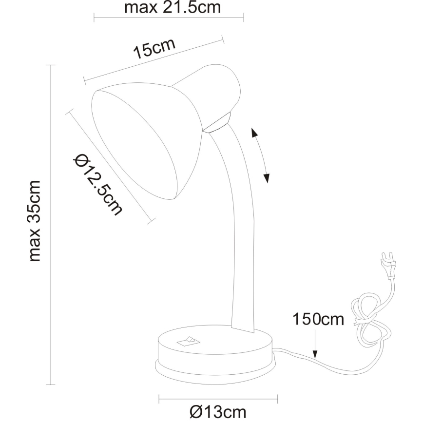 Globo - Bordlampe 1xE27/40W/230V sort
