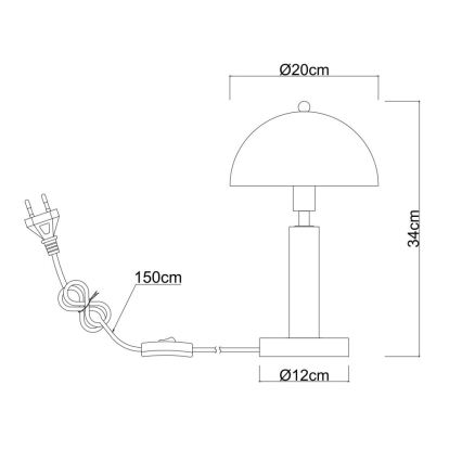 Globo - Bordlampe 1xE14/40W/230V hvid