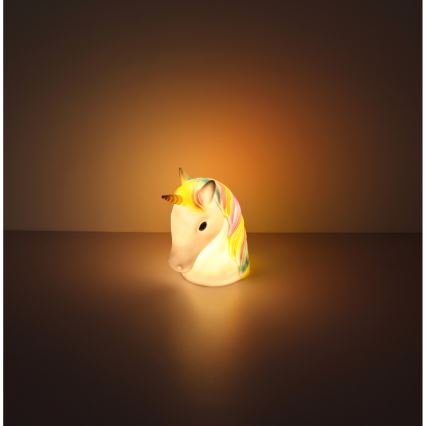 Globo - LED natlampe til børn LED/1W/230/4,5V 3xAA enhjørning