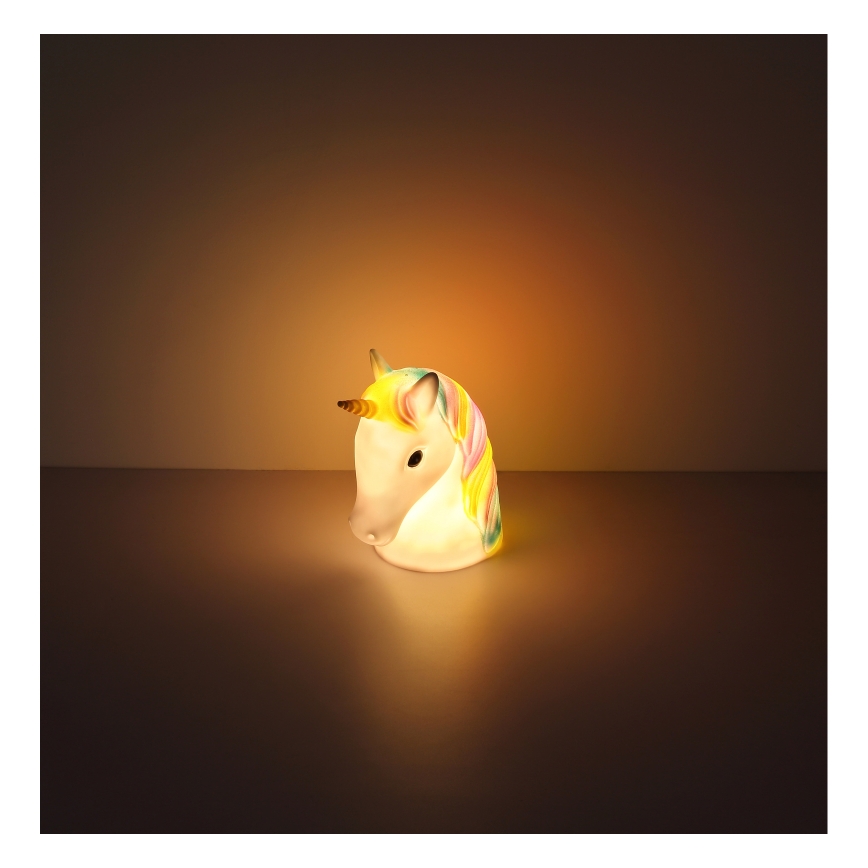 Globo - LED natlampe til børn LED/1W/230/4,5V 3xAA enhjørning