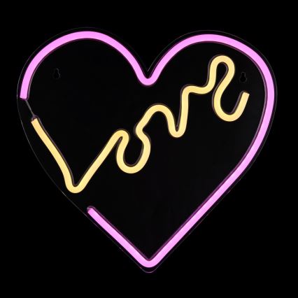 Globo - LED neon vægdekoration LED/3W/USB hjerte