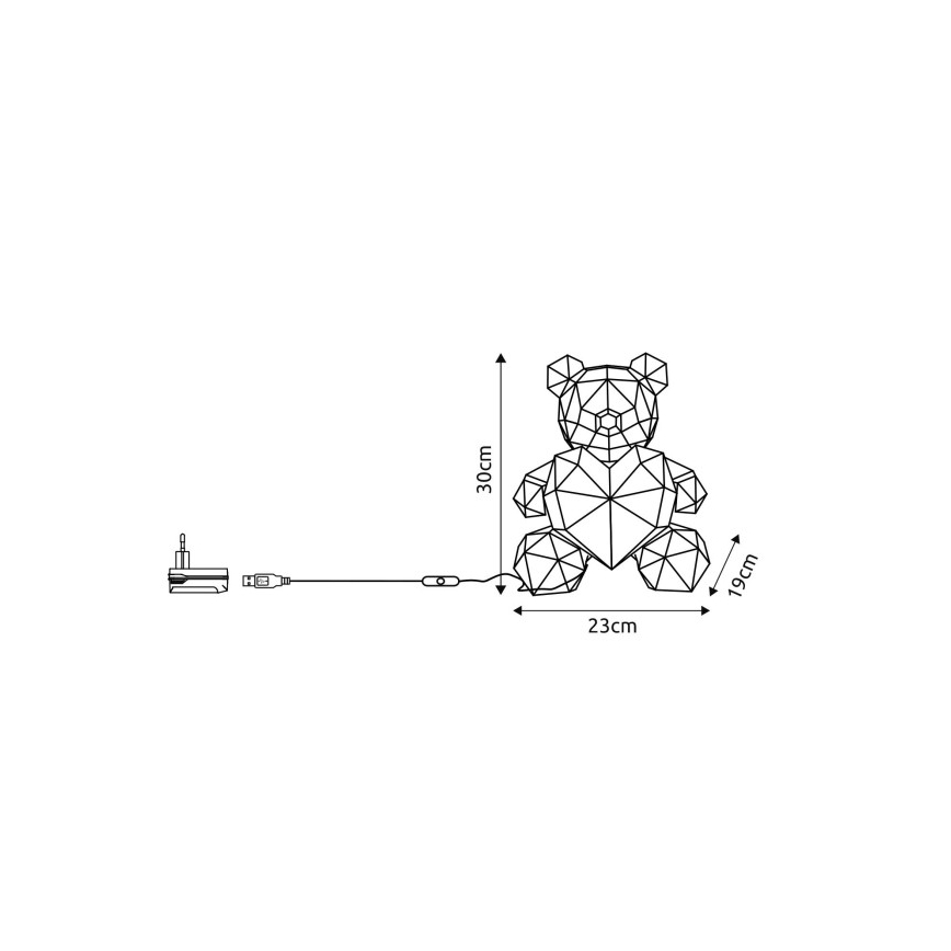 Globo - LED borddekoration LED/6W/5V USB bjørn