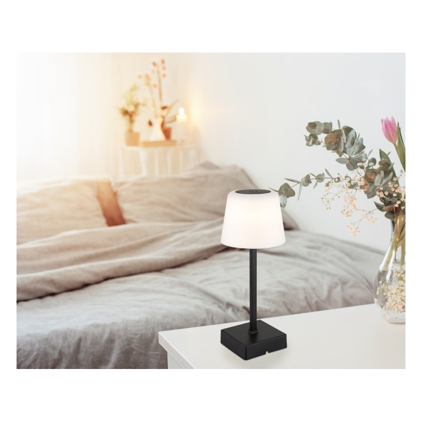 Globo - LED bordlampe m. touch-funktion dæmpbar LED/2W/5V 3000/4500/6500K 800 mAh sort