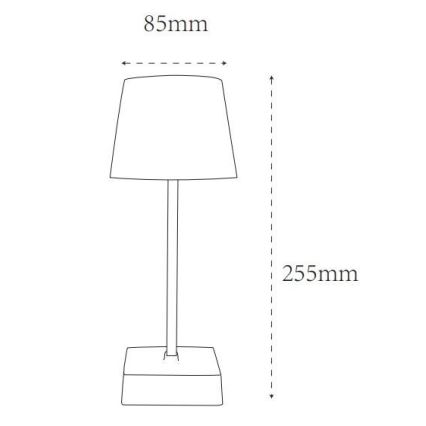 Globo - LED bordlampe m. touch-funktion dæmpbar LED/2W/5V 3000/4500/6500K 800 mAh sort