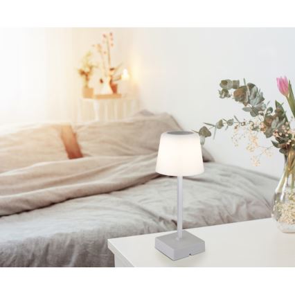 Globo - LED bordlampe m. touch-funktion dæmpbar LED/2W/5V 3000/4500/6500K 800 mAh sølvfarvet