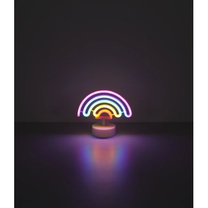 Globo - LED borddekoration neon LED/2W/3xAA regnbue
