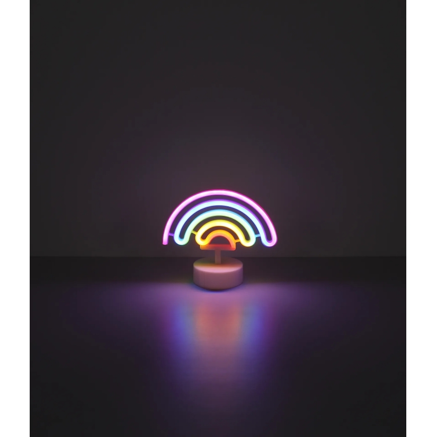 Globo - LED borddekoration neon LED/2W/3xAA regnbue