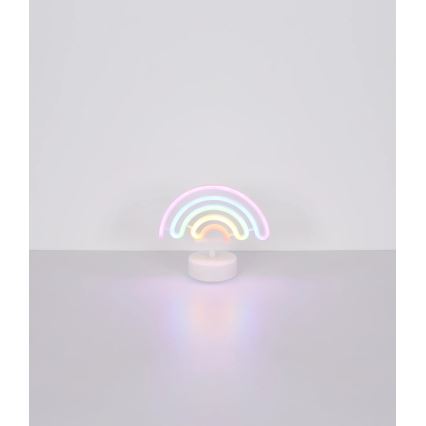 Globo - LED borddekoration neon LED/2W/3xAA regnbue