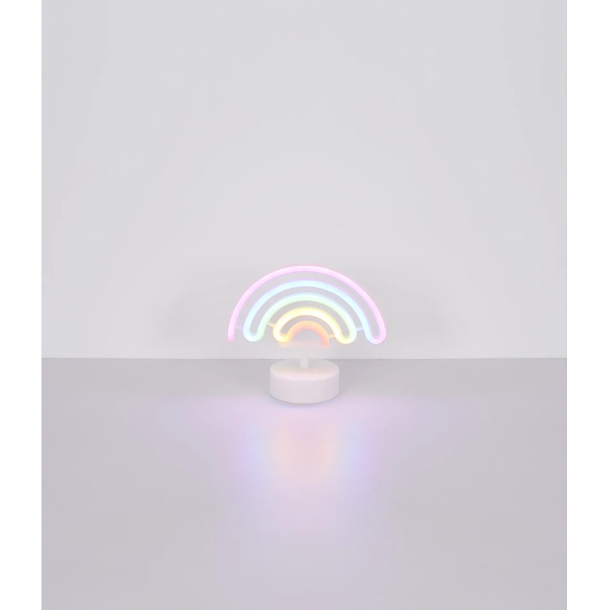 Globo - LED borddekoration neon LED/2W/3xAA regnbue