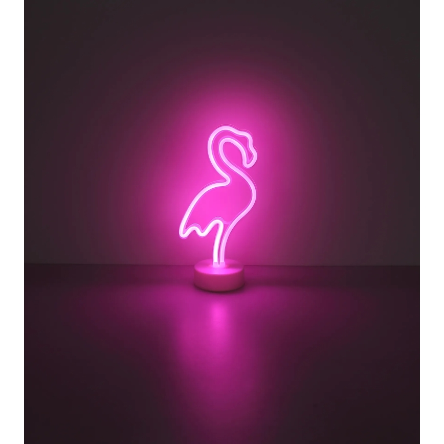 Globo - LED borddekoration neon LED/2W/3xAA flamingo