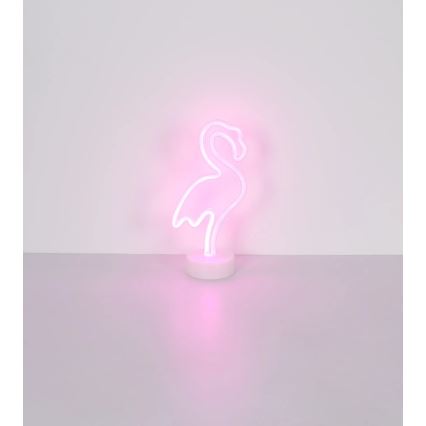 Globo - LED borddekoration neon LED/2W/3xAA flamingo