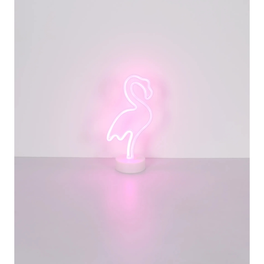 Globo - LED borddekoration neon LED/2W/3xAA flamingo