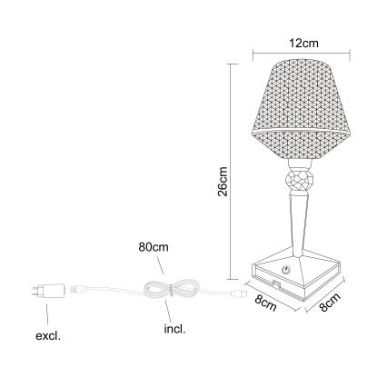 Globo - LED bordlampe m. touch-funktion dæmpbar LED/1W/5V 2700/4000/6500K 800 mAh