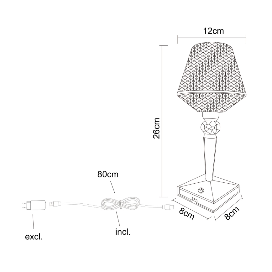 Globo - LED bordlampe m. touch-funktion dæmpbar LED/1W/5V 2700/4000/6500K 800 mAh