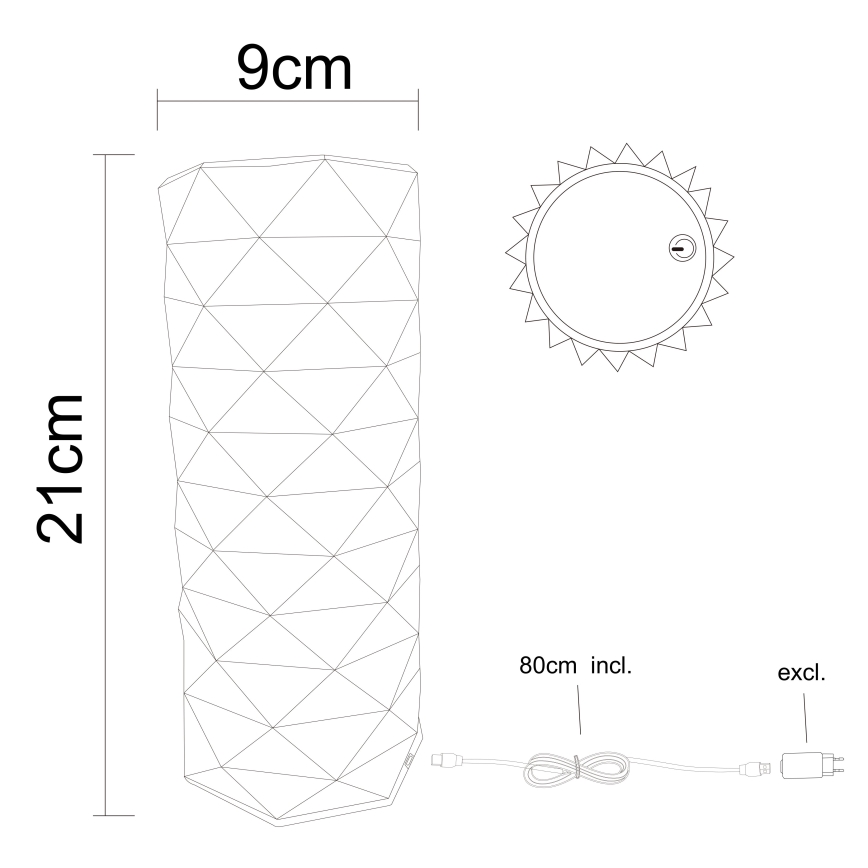Globo - LED bordlampe m. touch-funktion dæmpbar LED/1W/5V 2700/4000/6500K 800 mAh