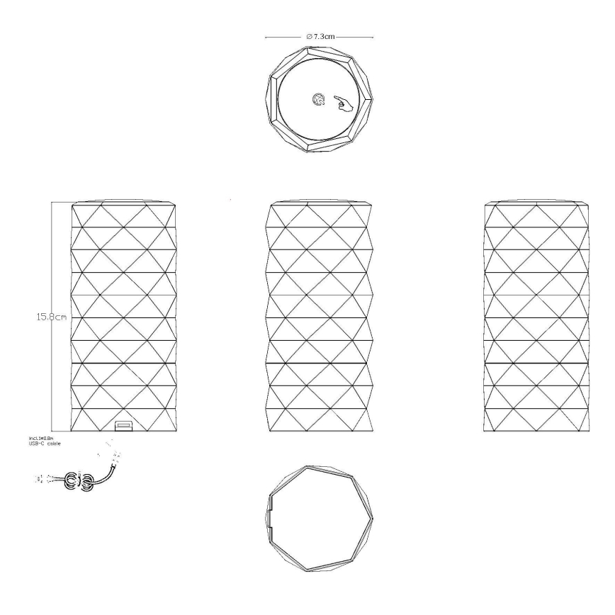 Globo - LED RGB Genopladelig touch bordlampe LED/0,6W/3,7V 500mAh