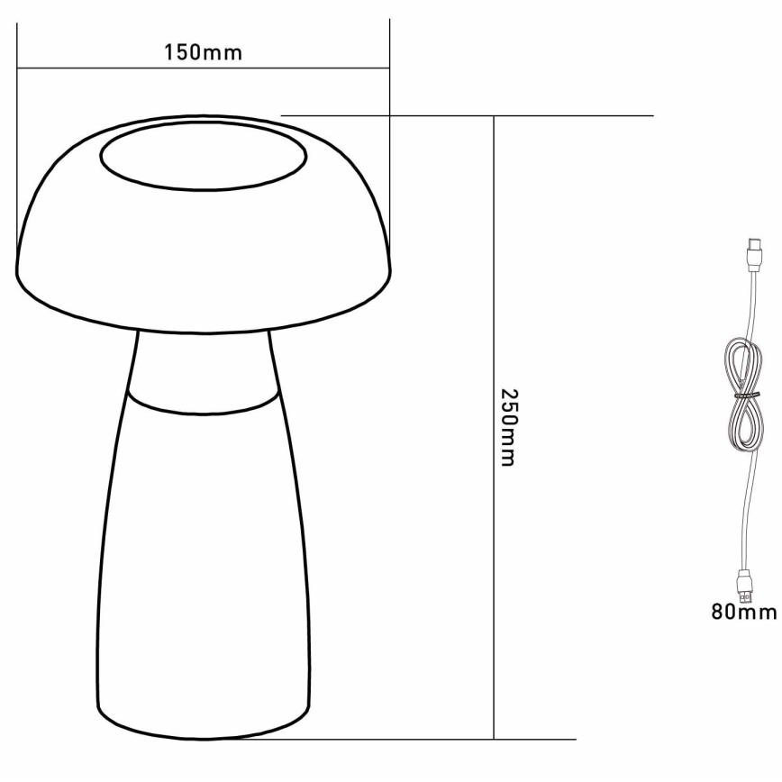Globo - LED Bordlampe dæmpbar og genopladelig LED/1,5W/5V 800mAh 2700K/4000K/6500K