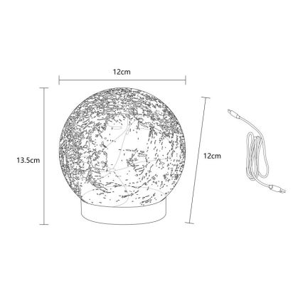 Globo - Dekorativ LED bordlampe genopladelig 25xLED/0,06W/5V 600 mAh IP44