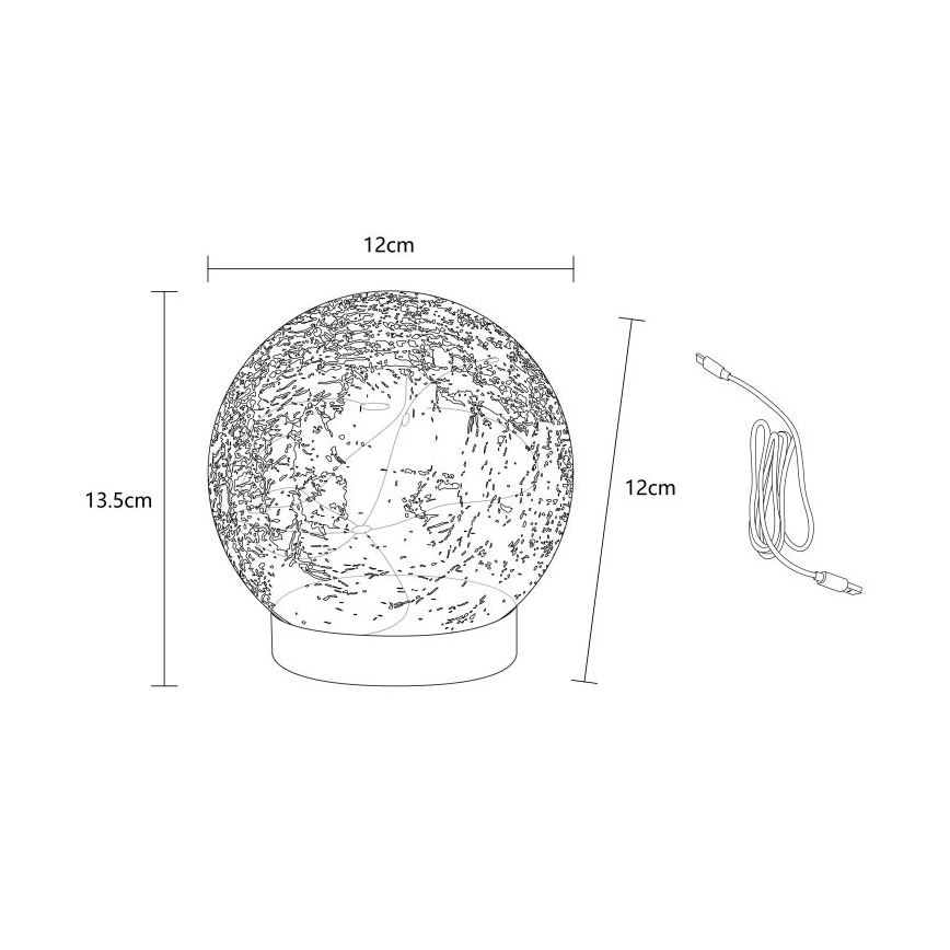 Globo - LED dekorativt genopladeligt bordlampe 25xLED/0,06W/5V 600 mAh IP44