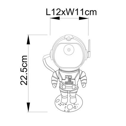 Globo - LED RGB Bordlampe LED/4,5W/5V astronaut sølv