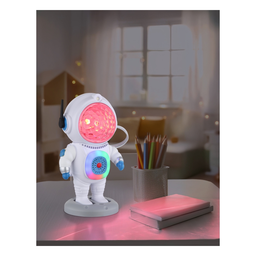 Globo - LED bordlampe m. RGB-farver LED/6W/5V astronaut hvid
