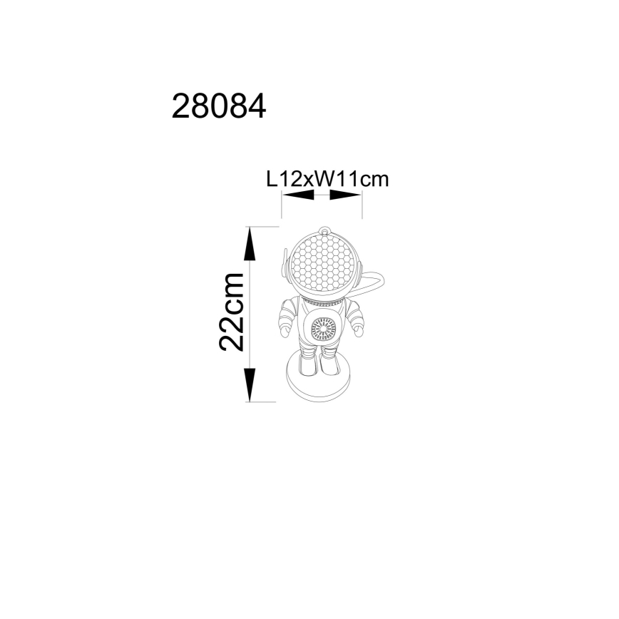 Globo - LED bordlampe m. RGB-farver LED/6W/5V astronaut hvid