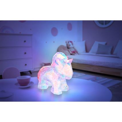 Globo - Dæmpbar genopladelig borddekoration LED/4W/5V 1800 mAh enhjørning