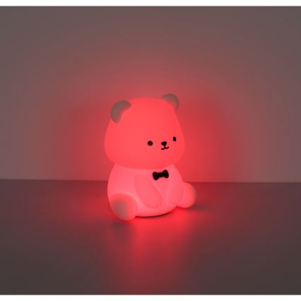 Globo - LED RGBW dæmpbar genopladelig natlampe til børn LED/1W/5V 1200 mAh bjørn
